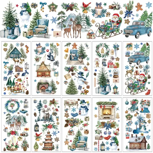 Miniatura 12 de Whaline 10 hojas patrióticas de transferencia para manualidades, 4 de julio, calcomanías de transferencia para muebles en colores pastel para 250