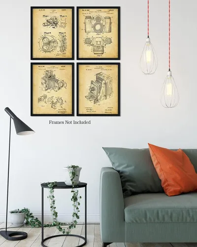 Miniatura 5 de Govivo Patente de cámara antigua: un conjunto de cuatro patentes de equipos de fotografía para decoración de pared impresiones con fondos sepia