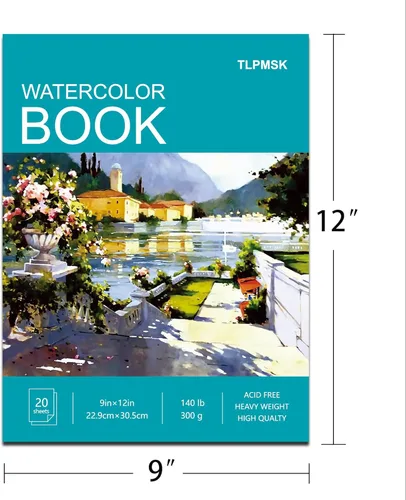 Miniatura 2 de Bloc de papel de acuarela para practicar, cuaderno de bocetos de acuarela, 9 x 12 pulgadas, bloc para pintura de acuarela, lápiz, tinta, pastel