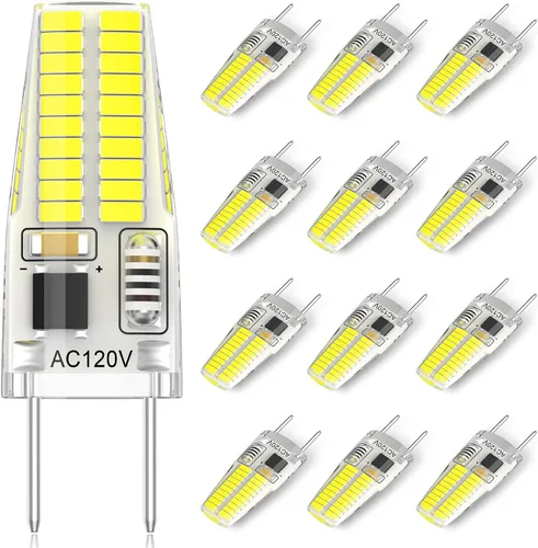 Miniatura 10 de Bombilla LED G8 regulable, 120V 20W 25W T4 JCD Tipo Base Bi-Pin, reemplazo de halógeno para iluminación de casquillo bajo gabinete, luz blanca