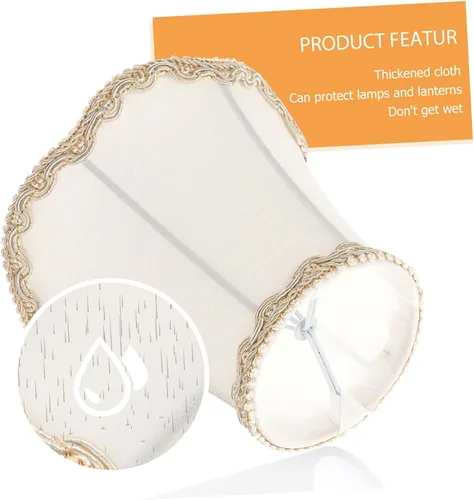 Miniatura 2 de Uonlytech Pantalla de lámpara de tela blanca con clip de arpillera, pantalla de lino para mesa, lámpara de pared, sala de estar, dormitorio