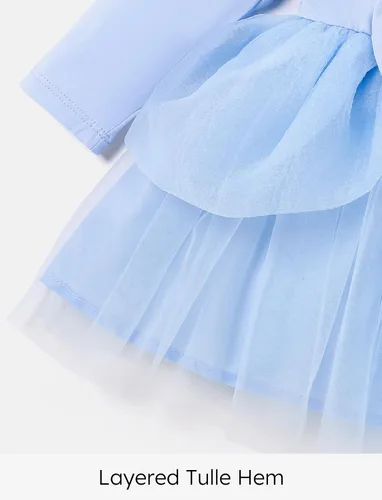 Miniatura 6 de Disney Vestido de tul de manga larga para bebé de princesa, disfraz de fiesta de cumpleaños