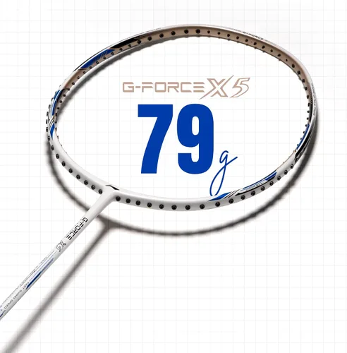 Miniatura 8 de Li-Ning G-Force X5-2.79 oz G6 - Raqueta de bádminton Blanco azul