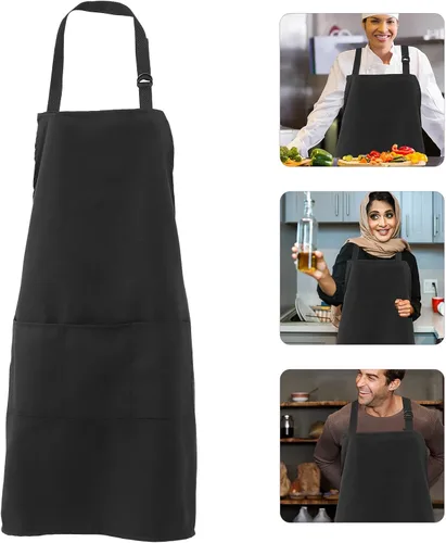 Miniatura 8 de Adjustable Waterproof Kitchen Apron with Pockets, Black Dishwasher Apron for Cooking, Housework, Restaurant, and Cleaning Use