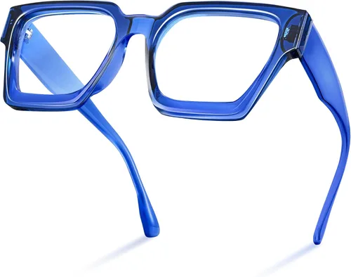 Miniatura 15 de livho Marco de gafas de gran tamaño para mujer y hombre, lentes rectangulares de moda para computadora, marco elegante *Tortuga de coco