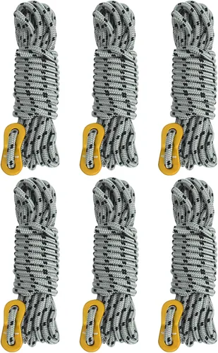Miniatura 8 de GEERTOP Paquete de 6 cables de 0.197 in de Guy Lines ultraligeros con tensor de ajuste de aluminio, cuerdas para acampar al aire libre, lona de Azul