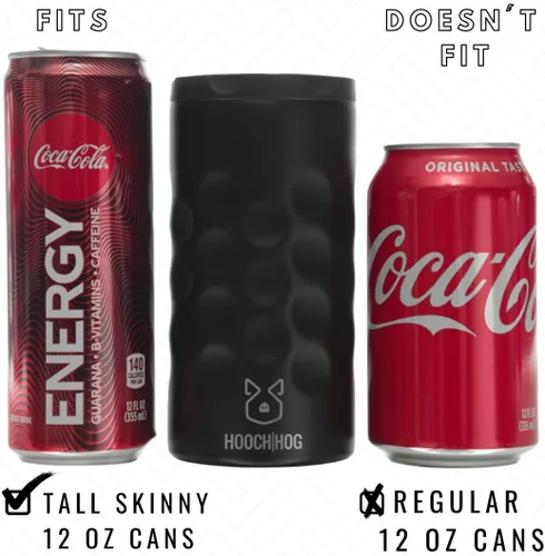 Miniatura 8 de Hooch Hog Slim - Enfriador de latas de acero inoxidable para latas delgadas de 12 onzas, 3 soportes aislados para latas de cerveza Michelob Ultra