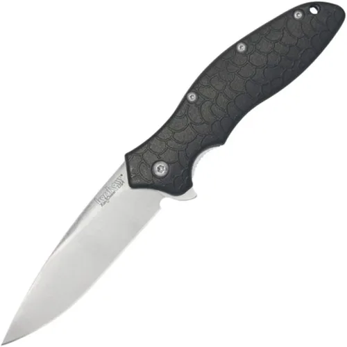 Kershaw Oso Sweet EDC Navaja de Bolsillo, Hoja Drop Point de Acero 8Cr13MoV de 3", Apertura Asistida Plegable con Flipper, Sistema Liner Lock, Negro