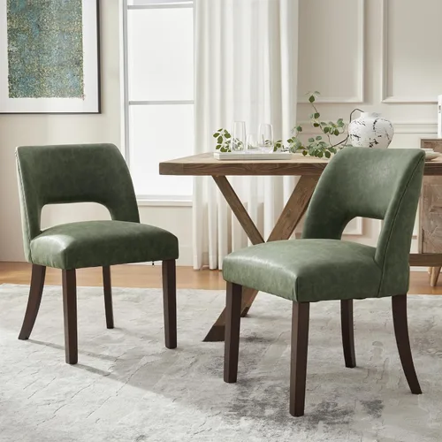 Miniatura 21 de VKNOW Juego de 2 sillas de comedor modernas, tapizadas de piel sintética, sillas de comedor, sillas de cocina, sillas de cena de granja para cocina