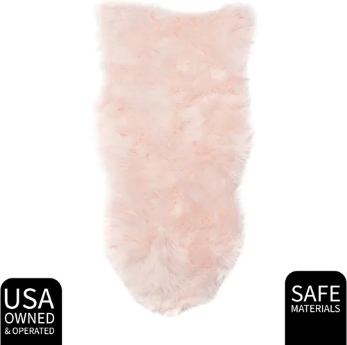 Miniatura 7 de Super Area Rugs - Alfombra de piel de oveja suave y esponjosa Rosa claro