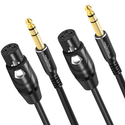 Miniatura 3 de Twozoh Cable XLR Hembra a TRS de 1/4 Pulgada (6.35mm), Cable de Micrófono XLR a Jack de Cuarto de Pulgada Equilibrado 1 Pie (Profesional/HiFi)