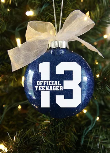 Miniatura 2 de Adorno de Navidad oficial de 13 adolescentes, regalo de cumpleaños número 13 para adolescentes, niño o niña, recuerdo de 13 años, bola brillante