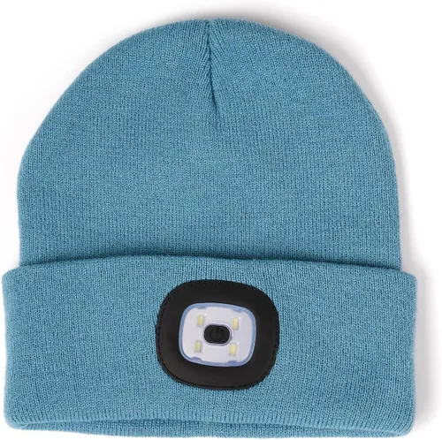 Miniatura 2 de Gorro LED unisex, linterna de invierno recargable por USB, gorro de Navidad con luz para hombre, azul