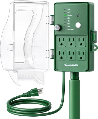 Miniatura 11 de DEWENWILS - Temporizador digital para exteriores, temporizador de tiempo multi-zócalo, impermeable, 6 salidas de jardín, cable de extensión de 6 ft