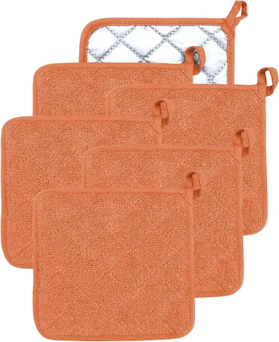 Miniatura 7 de Soporte para ollas de horno de algodón resistente al calor, agarradera de tela de toalla para cocina, guantes de horno para cocinar, cuadrado, 7 x 7