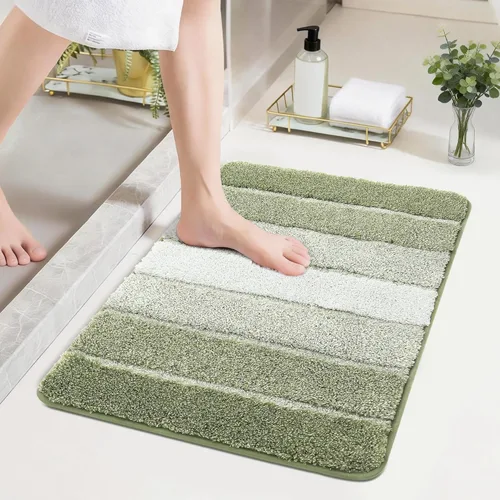 Miniatura 32 de COSY HOMEER Alfombras de baño de 24 x 17 pulgadas, ultra suaves y absorbentes, con respaldo de TPR antideslizante, lavable a máquina, alfombra Beige