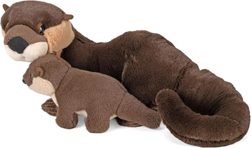 Miniatura 3 de Wild Republic Mom and Baby River Nutria, animal de peluche, 12 pulgadas, regalo para niños, juguete de peluche, botellas de agua recicladas