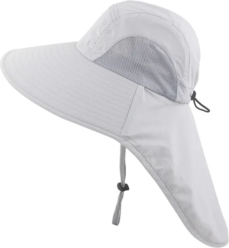 Muryobao Kids Girls Boys Summer Sun Hat UV Protection UPF50+ Hats Mesh Bucket Cap for Beach Fishing with Neck Flap