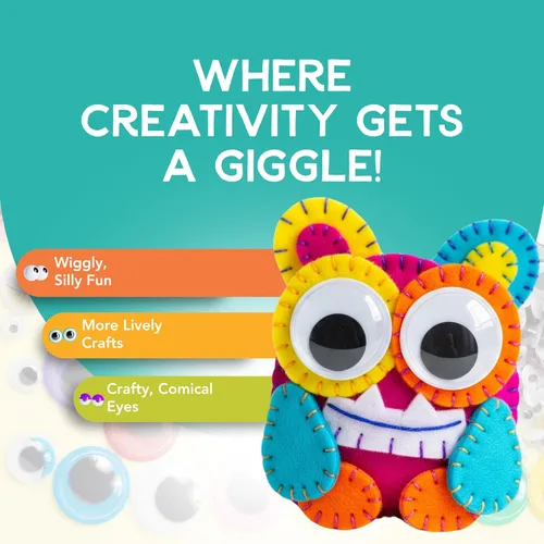 Miniatura 2 de Incraftables Colorido juego de ojos Googly - 1680 piezas - 30 variedades de ojos pequeños y grandes autoadhesivos para manualidades y proyectos