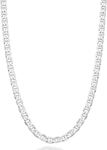 Miabella Collar de plata de ley 925 maciza italiana de 0.157 in de corte de diamante, para mujeres y hombres, fabricado en Italia
