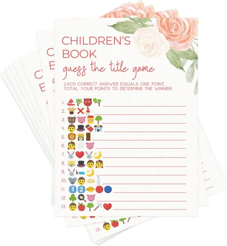 Miniatura 4 de Printed Party Juegos de baby shower para niñas: 5 juegos y actividades, tema floral Baby in Bloom, 50 invitados