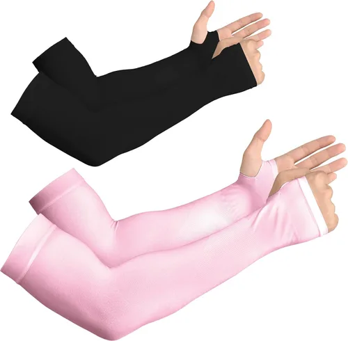 Miniatura 28 de YESLIFE Mangas de protección solar UV para hombres y mujeres, manga deportiva de enfriamiento UPF 50 Blanco (2)