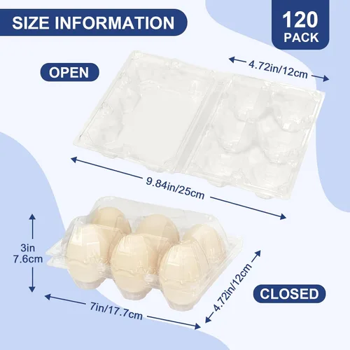 Miniatura 2 de Pintuson Paquete grande de 120 cartones de huevos jumbo - 6 cartones para patos a granel - Media docena grande exacta