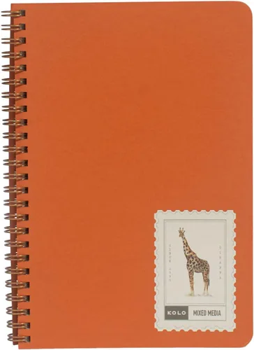 Kolo - Libro multimedia mixto de 5.5 x 8.5 pulgadas, encuadernado en espiral, 184 libras/300 gsm, ideal para medios húmedos y secos