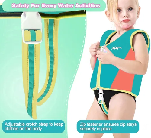 Miniatura 2 de Chaleco de natación para niños pequeños Chalecos flotadores para niños y niñas Chaqueta de natación con flotador Traje de baño con flotabilidad