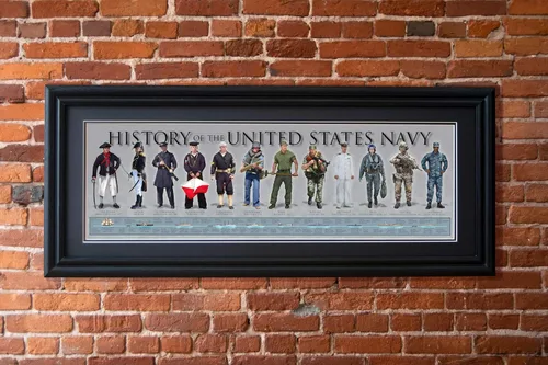 Miniatura 2 de Pósteres e impresiones enmarcados de la Historia de la Marina de los Estados Unidos Regalos de arte de pared militar estadounidense y decoración
