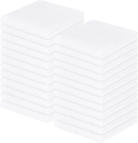 Miniatura 331 de Homaxy Paños de cocina de 100% algodón con tejido de gofre, ultra suaves, absorbentes, de secado rápido, 12 x 12 pulgadas, paquete de 6, amarillo
