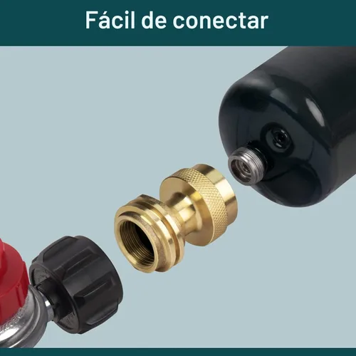 Miniatura 5 de GASPRO Adaptador de tanque de propano de 1 libra, Convertidor de 20 lb a 1 libra, Conecte tanques de propano pequeños cuando se agotaron 20 libras