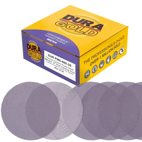 Miniatura 11 de Dura-Gold Discos de lijado de malla de cerámica púrpura de grano 180 de 5 pulgadas, caja de 30 – Papel de lija sin polvo con respaldo de gancho