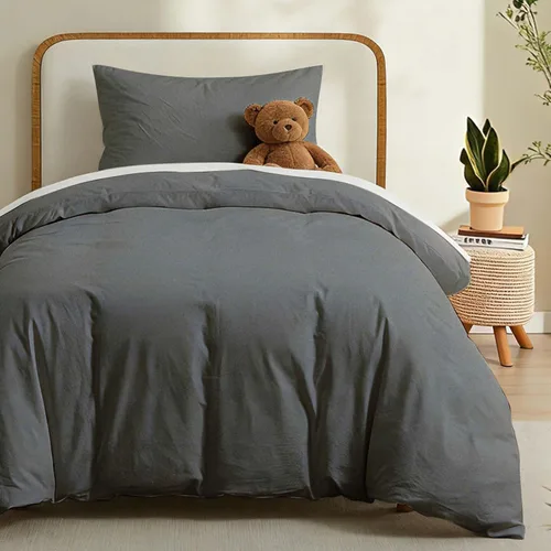 Miniatura 27 de LOVQUE Funda de edredón de algodón verde oliva, tamaño King, juego de ropa de cama natural similar al lino con cierre de cremallera (sin edredón)