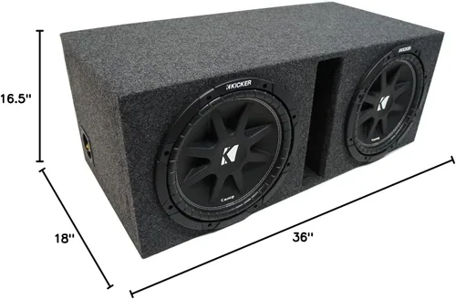 Miniatura 4 de KICKER Paquete 43C154-N con puerto ventilado estéreo universal para automóvil doble 15 pulgadas Comp C15 Sub Box Enclosure - Final 2 Ohm