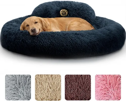 Miniatura 31 de PetJett - Cama calmante para perros pequeños, camas en forma de dona de 23 pulgadas, antideslizante y lavable, cama para mascotas de piel sintética
