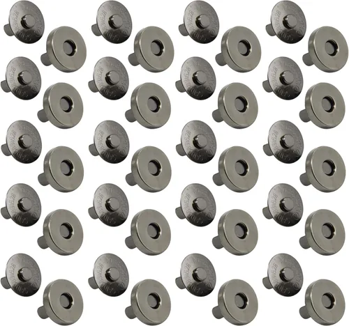 Miniatura 10 de MYUBWTF Juego de 20 broches magnéticos con cierre de botón, cierre magnético de 3/4 pulgadas, kit de reemplazo de botón magnético para costura, Plata