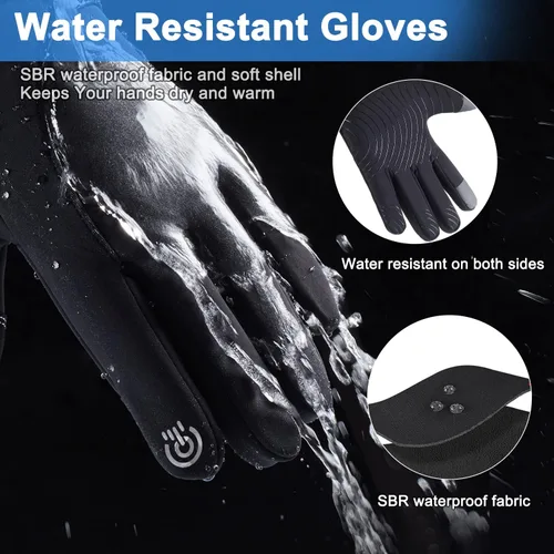 Miniatura 4 de Artelaris Guantes de invierno para hombres y mujeres, guantes térmicos resistentes al viento con pantalla táctil, guantes deportivos cálidos