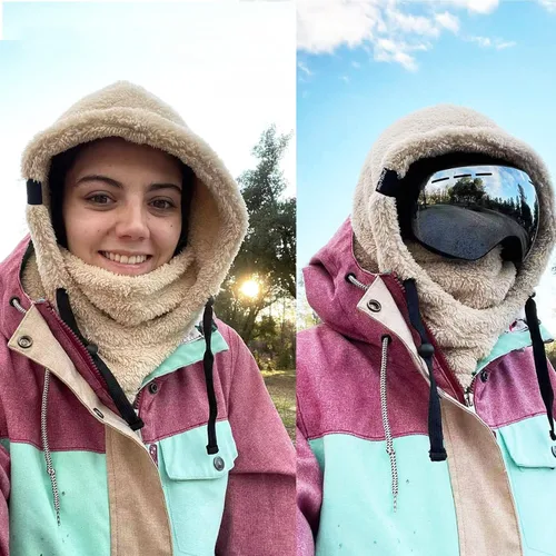 Miniatura 7 de Shy - Gorro de invierno resistente al viento, pasamontañas de terciopelo, máscara de esquí para hombres y mujeres