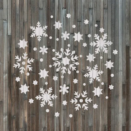 Miniatura 4 de Plantilla circular de copo de nieve – Cartel de porche de Navidad, plantilla de dibujo de Navidad, decoración de pared de Navidad, plantillas