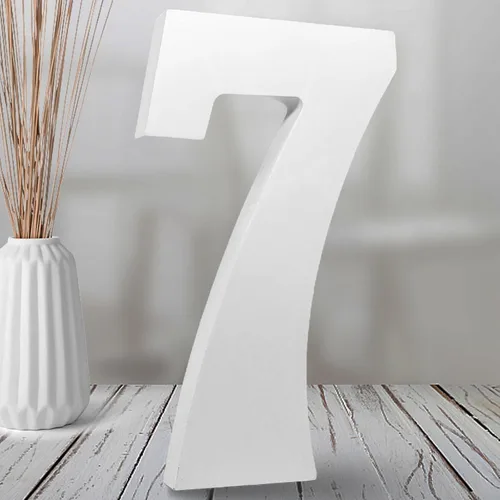 AOCEAN Números de madera blanca de 8 pulgadas, número de madera sin terminar para pared, números decorativos de pie, rebanadas, decoración de