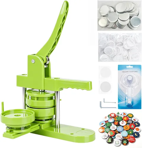 Miniatura 10 de HAPPIZZA- Prensa para fabricar pines de 2.25 pulgadas por tu cuenta, de tercera generación y sin instalación, incluye 100 piezas, imágenes, cortador