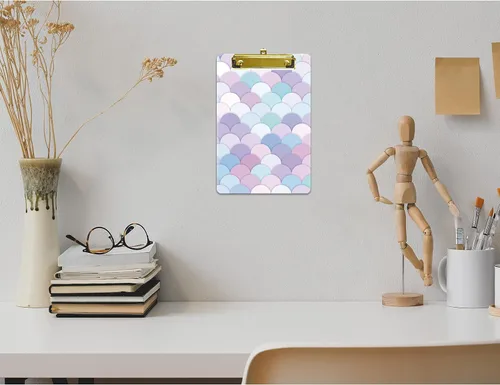 Miniatura 5 de Hongri Portapapeles de plástico pequeño, diseño de moda A5 para estudiantes, niños, mujeres, oficina, hogar, clip de perfil bajo, bonito