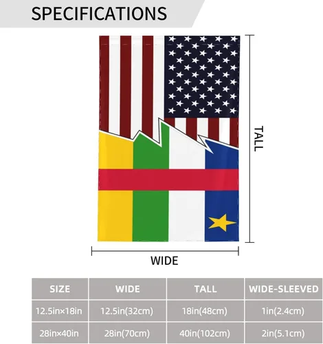Miniatura 7 de Torn Style American And The Central African Republic Flags Garden Flag 28"x40" Inch Double Sided Garden Flags Home Lawn Outdoor Decor Flags Party