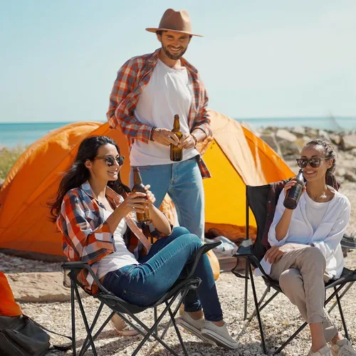 Miniatura 2 de WEIDIORME Paquete de 2 sillas de campamento ligeras para adultos y adolescentes, sillas portátiles plegables de capacidad de 250 libras con bolsa