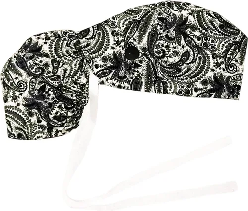 Miniatura 27 de Gorra médica con interior sedoso, gorro de algodón con banda para el sudor y botones, cola de caballo ajustable