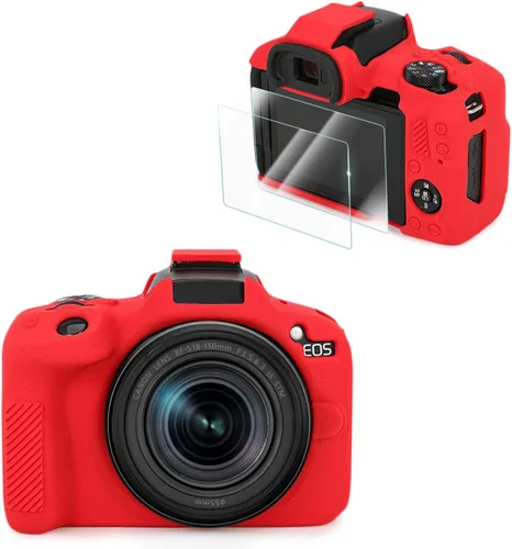 Miniatura 8 de VOVMOEYA Compatible con Canon EOS R50 - Kit de accesorios para funda de cámara [con 2 películas LCD templadas], funda protectora de silicona EOS R50