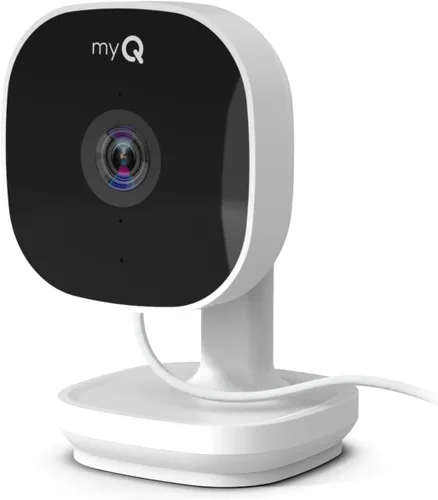 Chamberlain myQ - Cámara de seguridad inteligente para interiores, video HD de 1080p, visión nocturna, detección de movimiento, Wi-Fi, audio