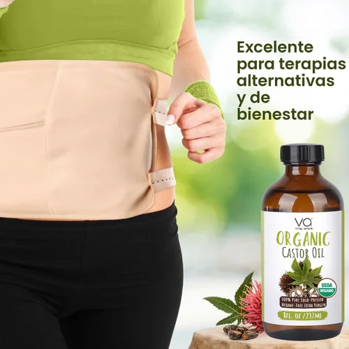 Miniatura 4 de Aceite de ricino orgánico prensado en frío sin refinar de VITAL AFFAIR en botella de vidrio - Aceite de ricino certificado por la USDA