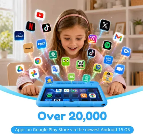 Miniatura 2 de EDDBNi Tableta para Niños Android 14 Tableta de 10 Pulgadas Tabletas para Niños con Estuche Núcleo Cuádruple 64GB Cámara Dual Controles Parentales